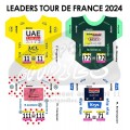 Tour de France 2024 - Sticker Maillots reels des leaders