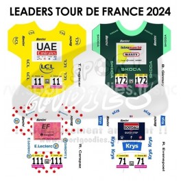 Tour de France 2024 - Sticker Maillots reels des leaders