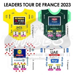 Tour de France 2023 - Sticker Maillots reels des leaders