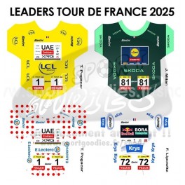 Tour de France 2025 - Sticker Maillots reels des leaders
