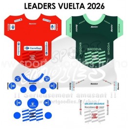 Vuelta 2026 - 4 Leaders jerseys with sponsors 