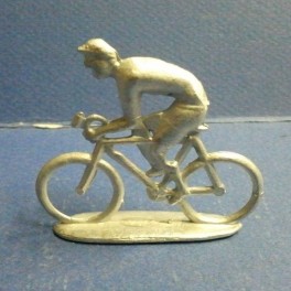 Lot 4 Figurines Coureurs Cyclistes Anciens Alu Quiralu Aludo Vers 1950