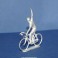 Unpainted  white-metal cycling figure - Type Salza rider position﻿ - 1/32 Scale﻿