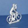 Cycliste en metal appelant l'assitance type Salza- Non peint