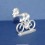 Die-cast cyclist "big head" straight neck - Unpainted