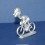 Die-cast cyclist "big head" S shaped neck - Unpainted