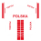 2021 National Teams - 3 Stickers for 1/32 scale cyclists Poland
