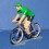 Cycliste Maillot vert Buveur