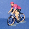 Pink jersey cyclist