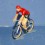 Cycliste Maillot rouge Grimpeur
