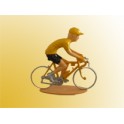 Cycliste rétro position rouleur - Peint
