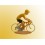 Cycliste r&eacute;tro position rouleur - Peint jaune