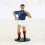 Rugby figurine in white metal 1/32 scale - French team winger that overflows and runs to the try line