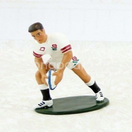 Rugby figurine in white metal 1/32 scale - England team